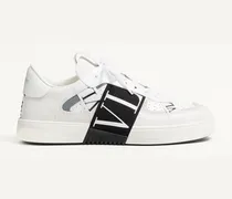 Low-Top-Sneakers Vltn Aus Kalbsleder Mit Bändern Mann WEISS/ SCHWARZ