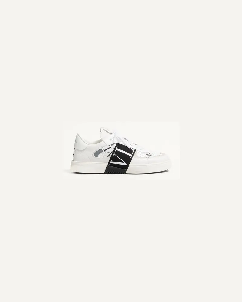 Valentino Garavani Low-Top-Sneakers Vltn Aus Kalbsleder Mit Bändern Mann WEISS/ SCHWARZ Weiss