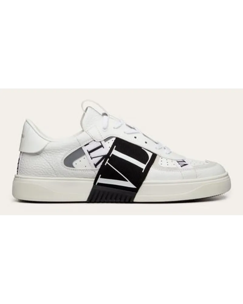 Valentino Garavani Low-Top-Sneakers Vltn Aus Kalbsleder Mit Bändern Mann WEISS/ SCHWARZ Weiss