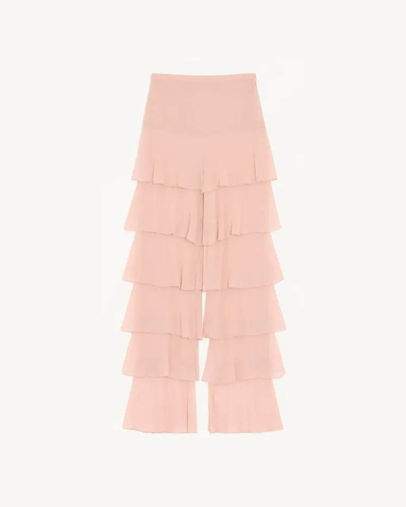 Valentino Garavani Leichte Georgette-Hose Frau ROSA Rosa