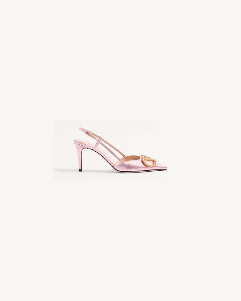 Valentino Garavani Vlogo Signature Slingpumps Aus Lackiertem Nappaleder, 80 Mm Frau GIACINTO/VIOLET Giacinto