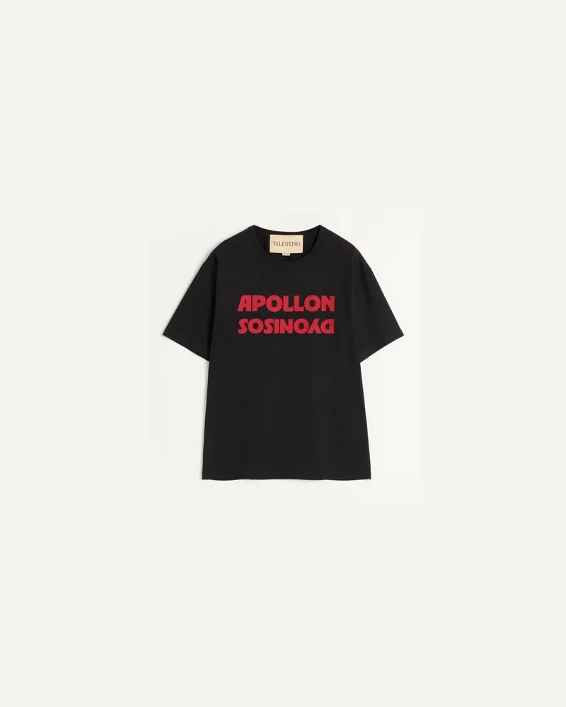 Valentino Garavani Valentino Baumwoll-T-Shirt mit Apollon/Dyonisos-Aufdruck Mann SCHWARZ/ ROT Schwarz
