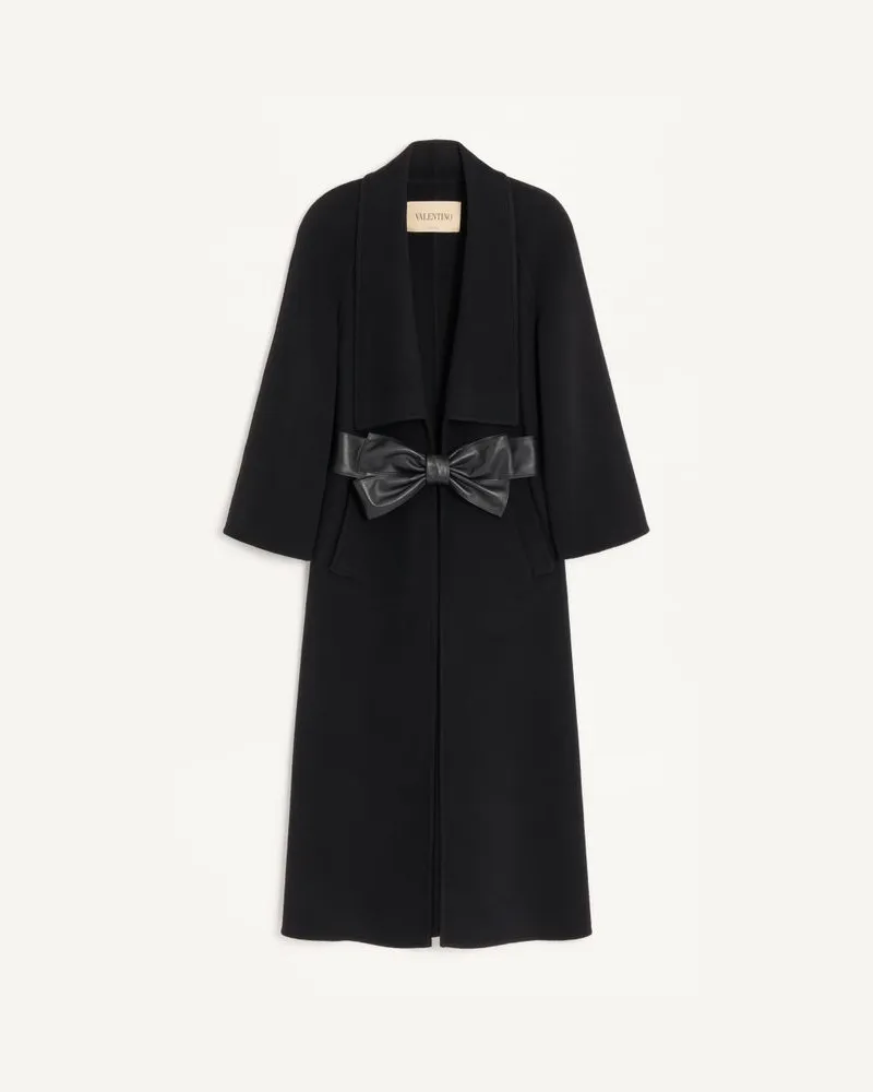Valentino Garavani Soft Drap Mantel Frau SCHWARZ Schwarz