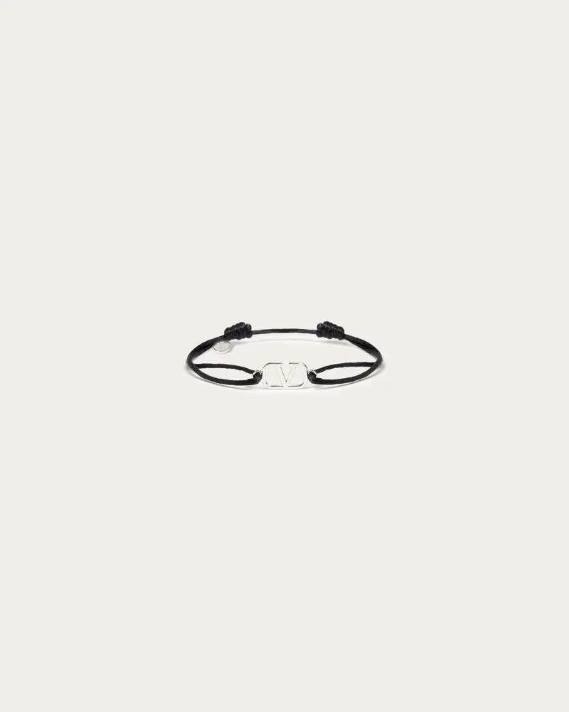 Valentino Garavani Armband Vlogo Signature Aus Baumwolle Mann SCHWARZ Schwarz