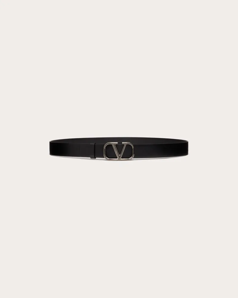 Valentino Garavani Gürtel Vlogo Signature Aus Kalbsleder 30 Mm Mann SCHWARZ Schwarz