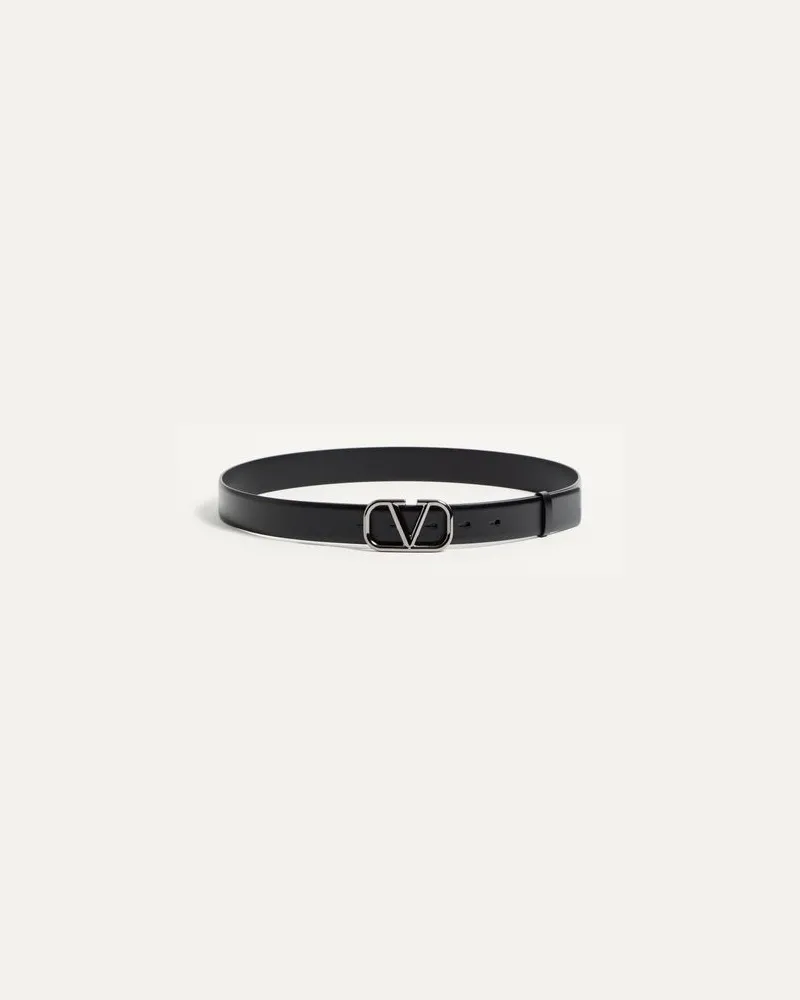 Valentino Garavani Gürtel Vlogo Signature Aus Kalbsleder 30 Mm Mann SCHWARZ Schwarz
