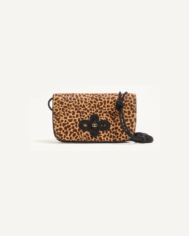 Valentino Garavani Sans Fin Mini Schultertasche Aus Kalbsleder Mit Animal-Print Und Pony-Effekt. Frau ANIMALIER Animalier