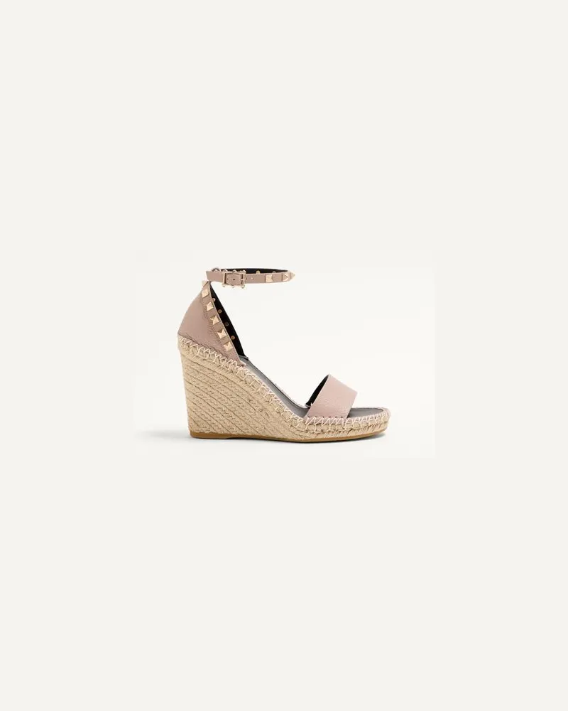 Valentino Garavani Wedges Rockstud Double Aus Gekörntem Kalbsleder Mit 105 Mm-Absatz Frau POUDRE Poudre