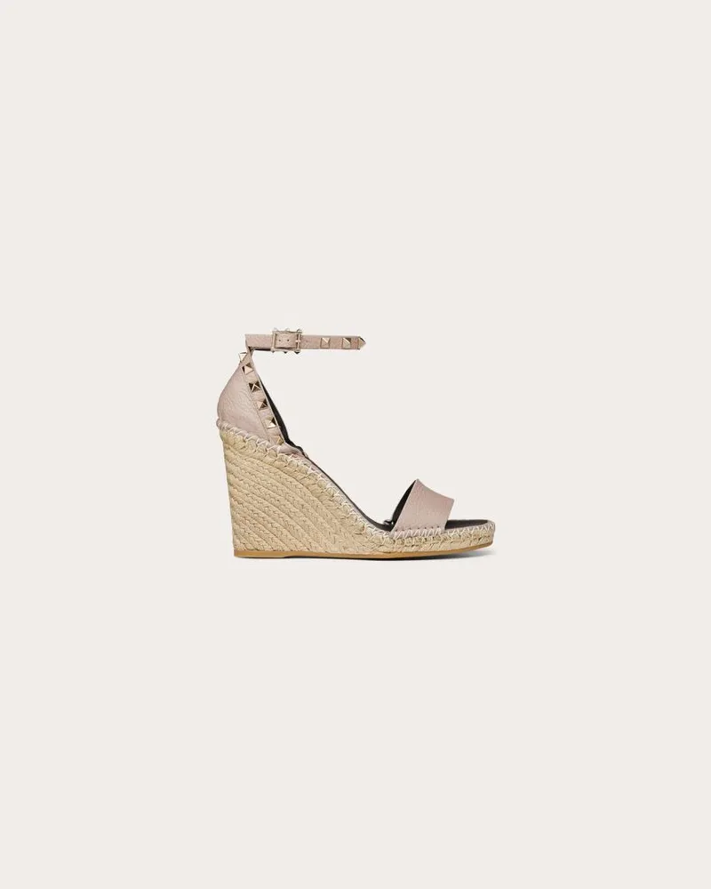 Valentino Garavani Wedges Rockstud Double Aus Gekörntem Kalbsleder Mit 105 Mm-Absatz Frau POUDRE Poudre