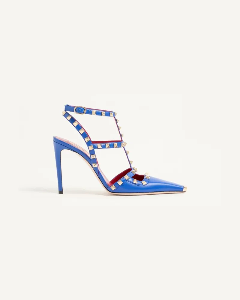Valentino Garavani Rockstud Pumps Aus Ziegenleder 100 Mm Frau KORNBLUMENBLAU Kornblumenblau