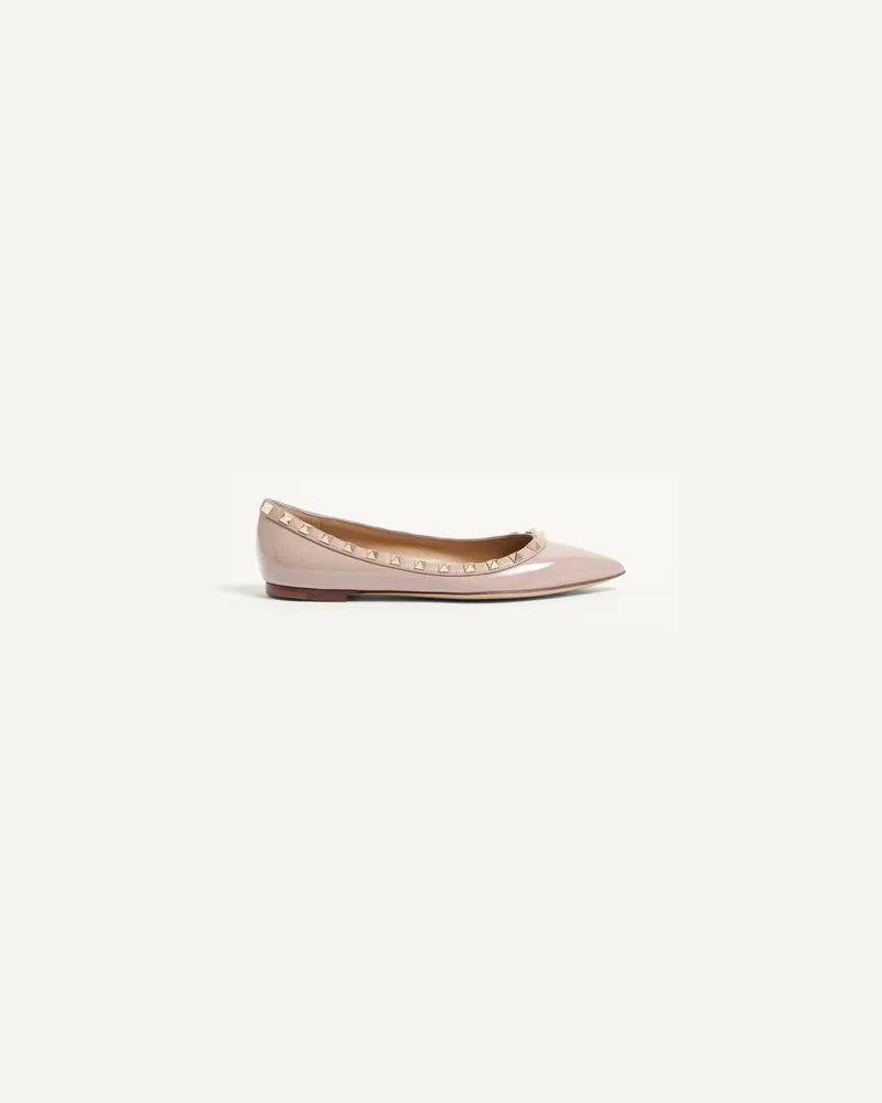 Valentino Garavani Lack-Ballerinas Rockstud Frau POUDRE Poudre