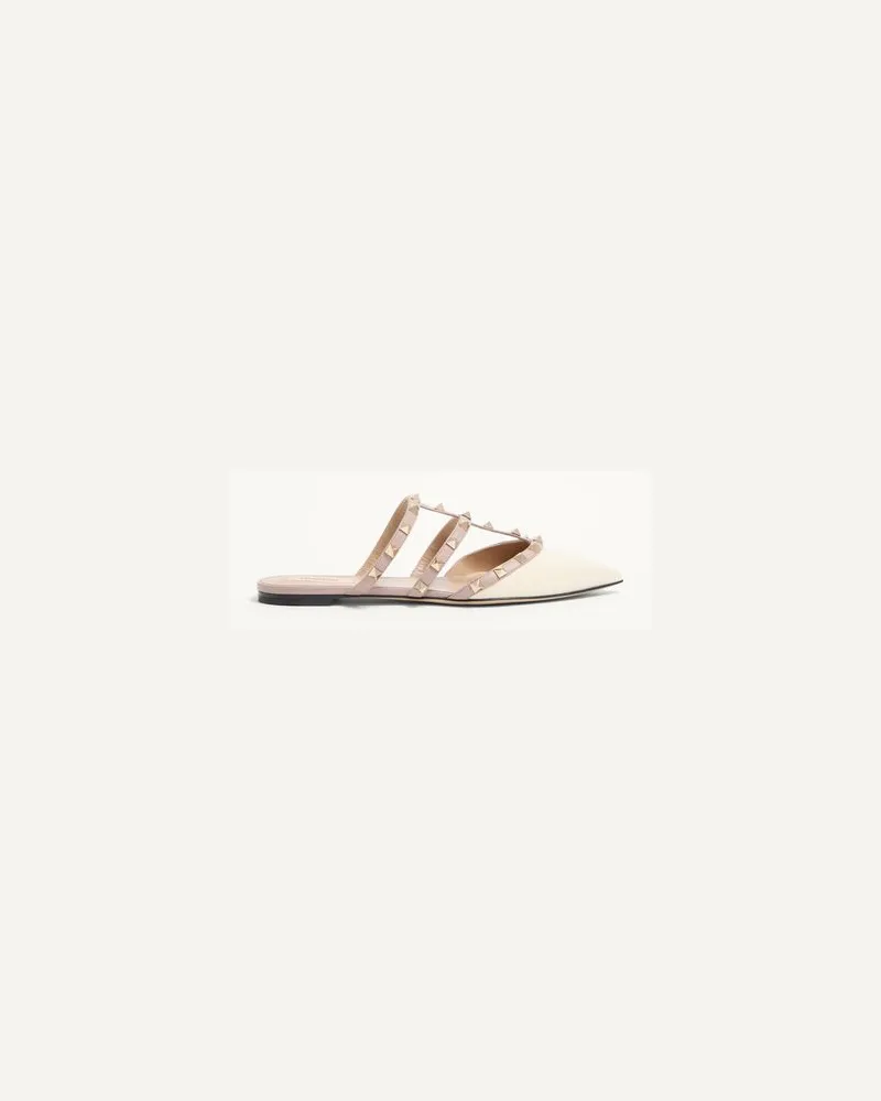 Valentino Garavani Mules Rockstud Aus Lackleder Frau LIGHT IVORY Light