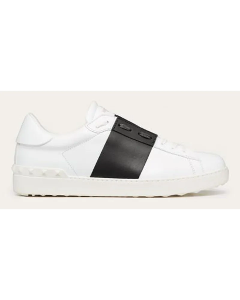 Valentino Garavani Open Sneakers Aus Kalbsleder Mann WEISS/ SCHWARZ Weiss