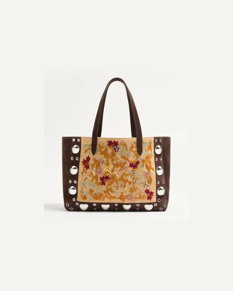 Valentino Garavani Valentino Garavani Nellcôte Mittelgrosser Bestickter Shopper Frau MULTICOLOR/TESTA DI MORO Multicolor