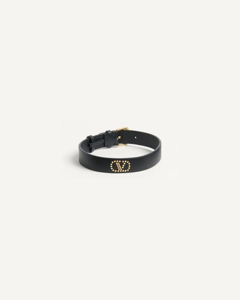 Valentino Garavani Valentino Garavani Vlogo Signature Choker Aus Leder Und Metall Frau SCHWARZ Schwarz