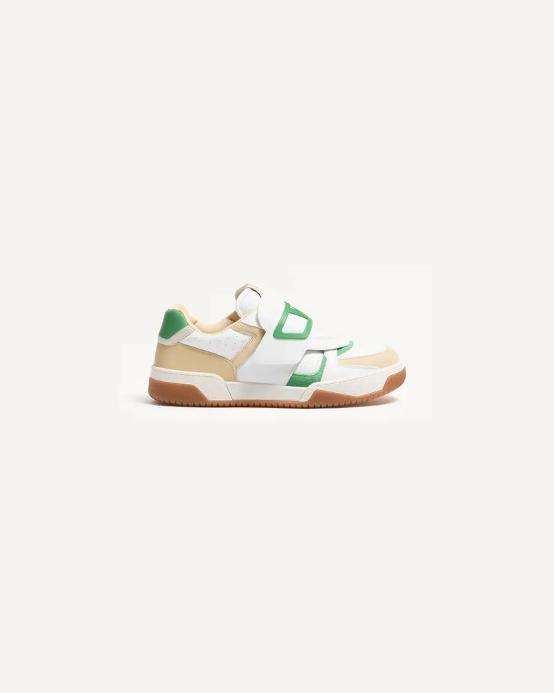 Valentino Garavani Joie De Jouer Low-Top-Sneaker Aus Nappakalbsleder Mann WEIß/SHELL/GRÜN Weiß