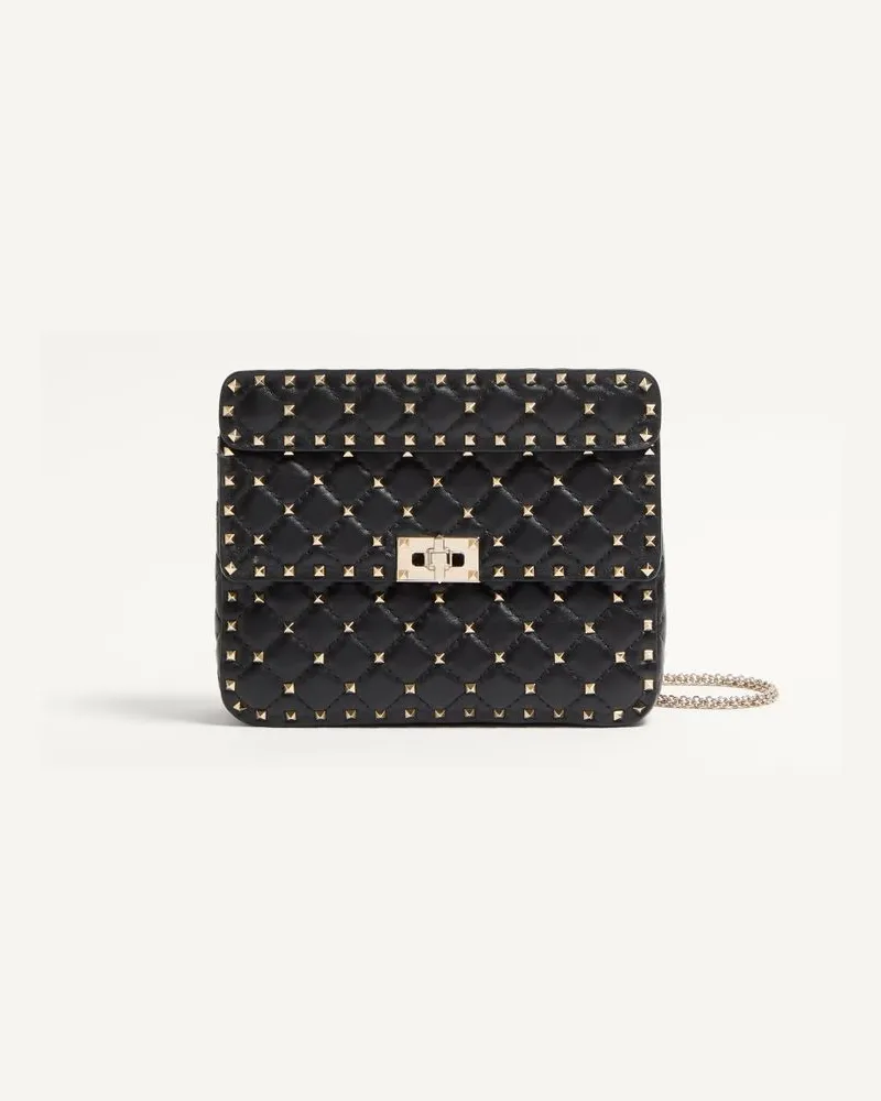 Valentino Garavani Valentino Garavani Rockstud Spike Mittelgrosse Schultertasche Aus Nappaleder Frau SCHWARZ Schwarz