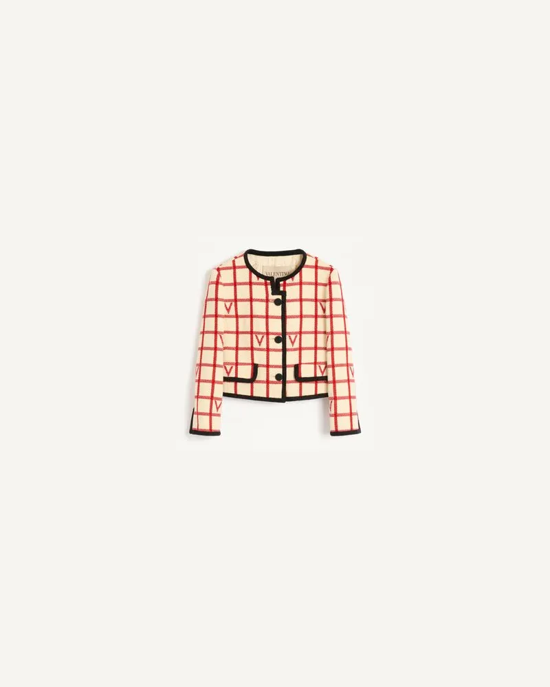 Valentino Garavani Check Vlogo Jacke Frau BIRKE/PARIS Birke