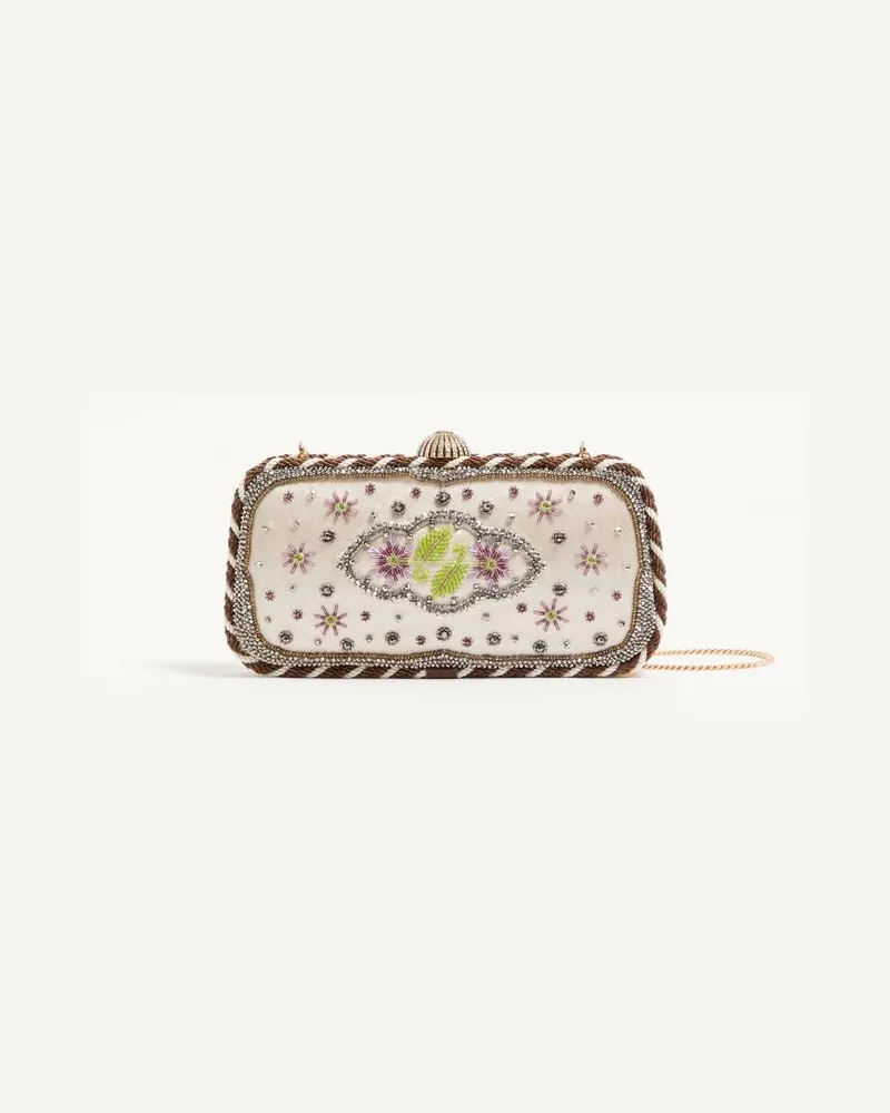 Valentino Garavani Valentino Garavani Carry Secrets Minaudière Aus Satin Mit Perlenstickerei Und Torchon-Besatz Frau MULTICOLOR Multicolor