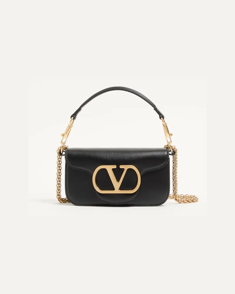 Valentino Garavani Kleine Schultertasche Valentino Garavani Locò Aus Kalbsleder Frau SCHWARZ Schwarz