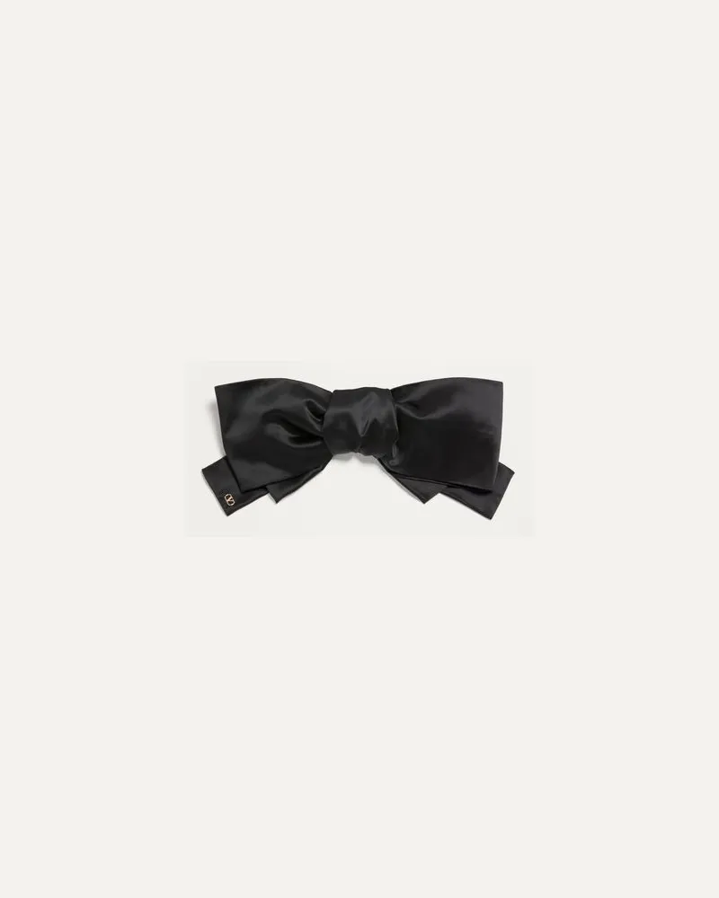 Valentino Garavani Vlogo Signature Haarspange Aus Satin Mit Schleife Frau SCHWARZ/GOLD Schwarz
