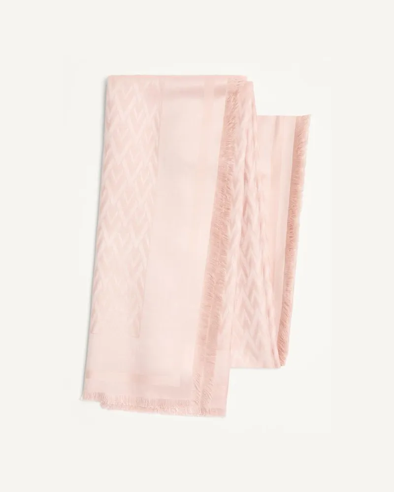 Valentino Garavani Toute La V Schal Aus Wolle Und Seide Frau ROSE MIST Rose