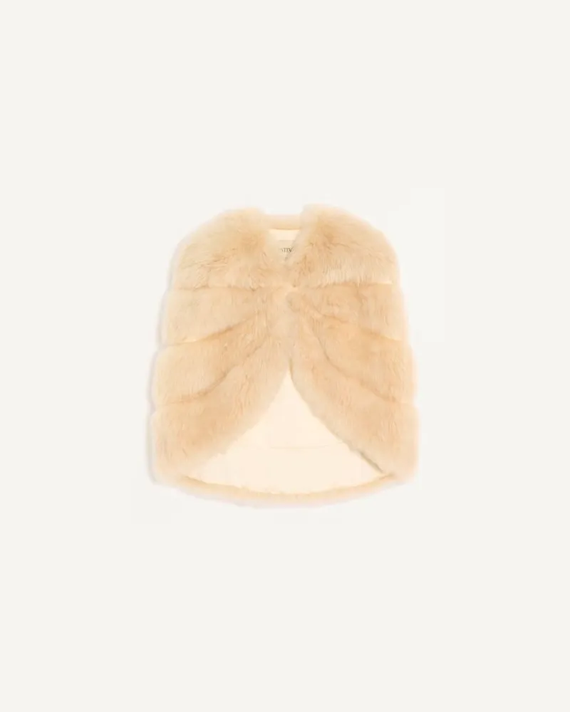 Valentino Garavani Cape aus Ziegenkaschmir Frau CHAMPAGNE Champagne