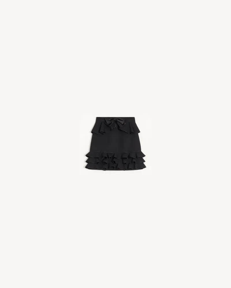 Valentino Garavani Crepe Couture Kurzer Rock Frau SCHWARZ Schwarz