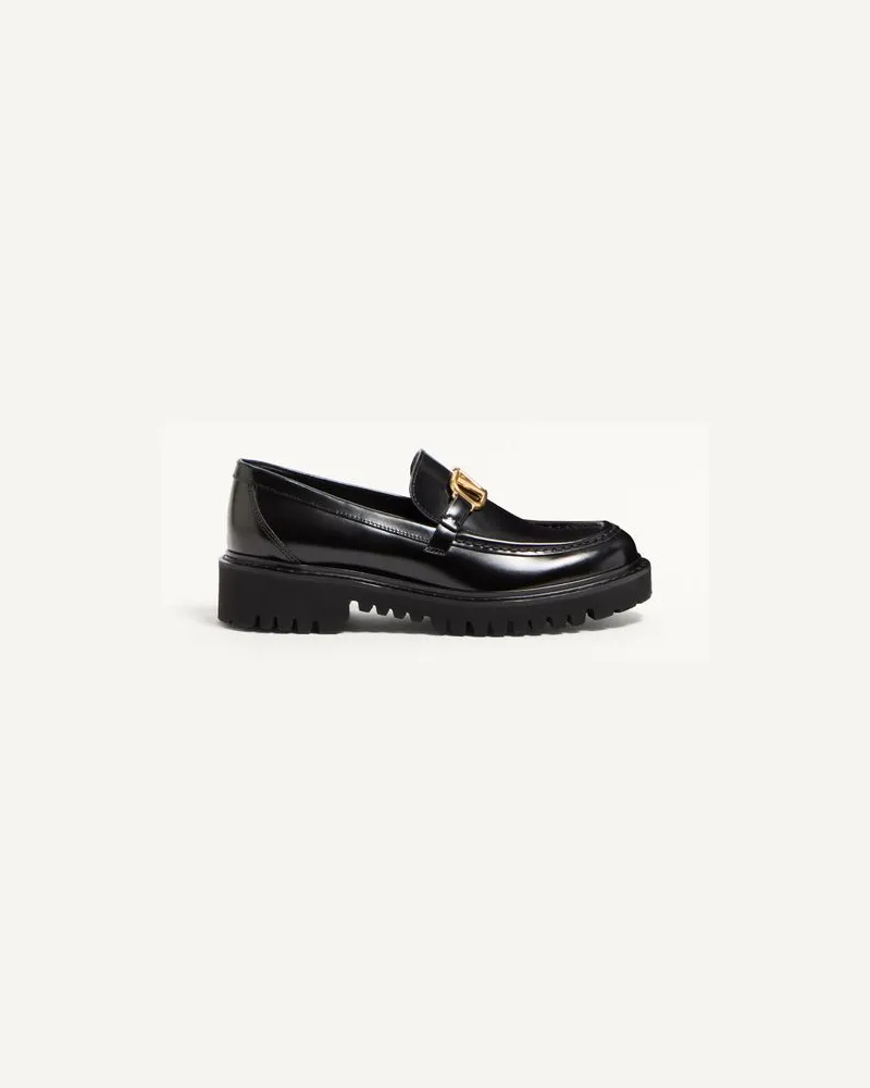 Valentino Garavani Loafer Vlogo Signature Aus Kalbsleder Frau SCHWARZ Schwarz