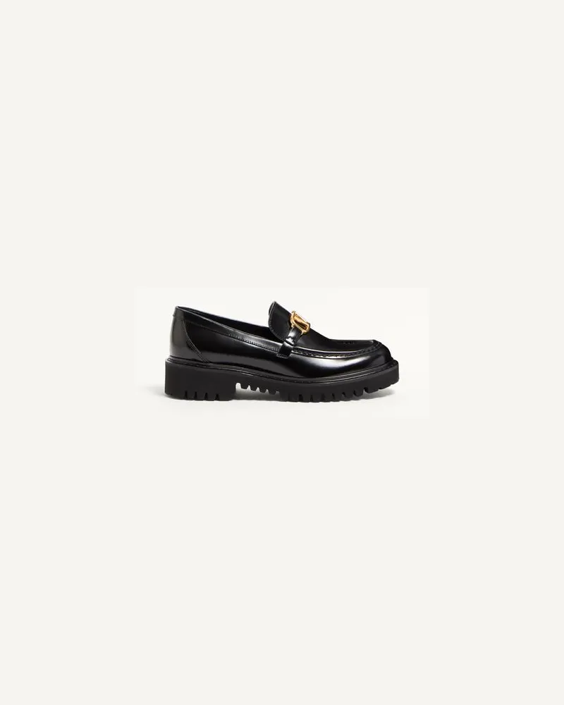 Valentino Garavani Loafer Vlogo Signature Aus Kalbsleder Frau SCHWARZ Schwarz