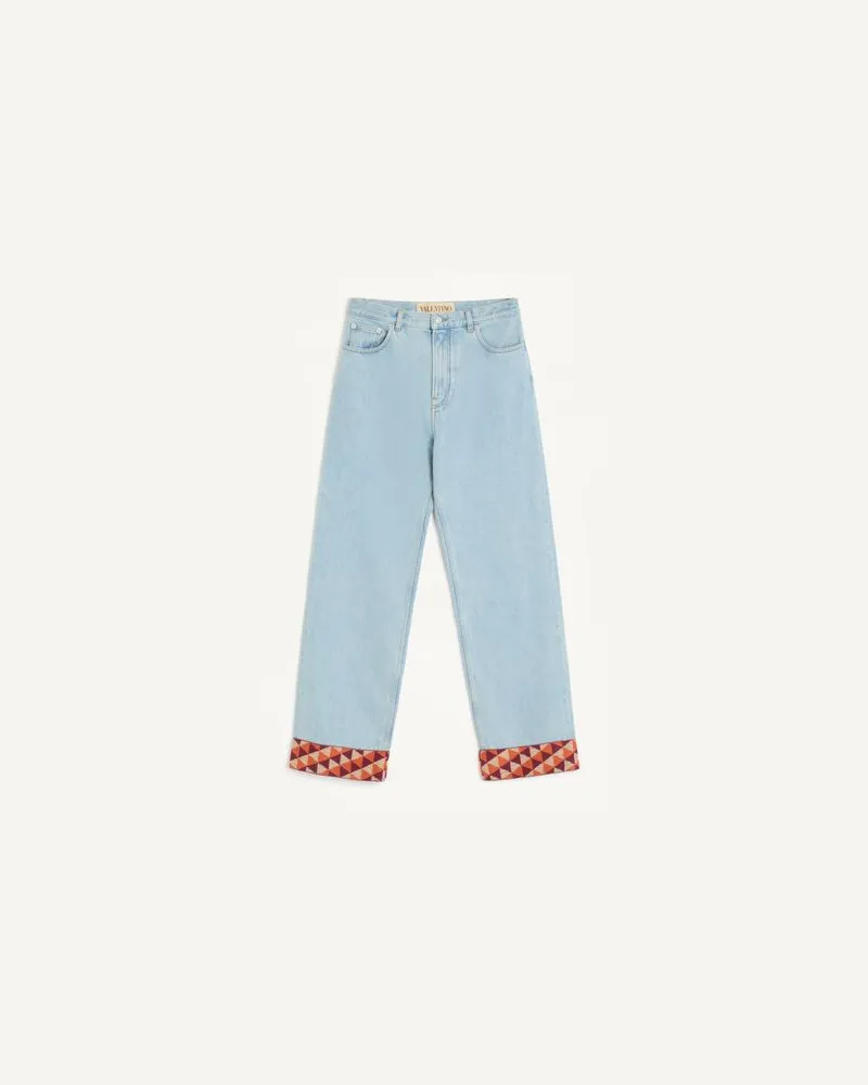 Valentino Garavani Denimhose Mit Jacquard-Saum Mann DENIM Denim