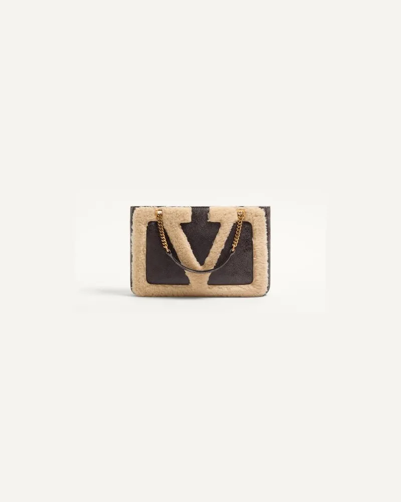 Valentino Garavani Valentino Garavani Viva Superstar kleiner Shopper aus Lammfell Frau BRAUN/BEIGE Braun
