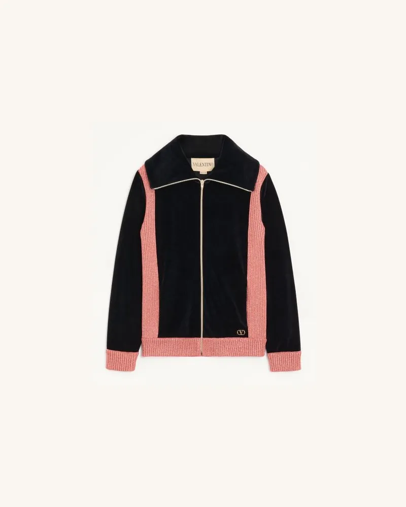 Valentino Garavani SWEATSHIRT AUS JERSEY Frau SCHWARZ/ROSA Schwarz