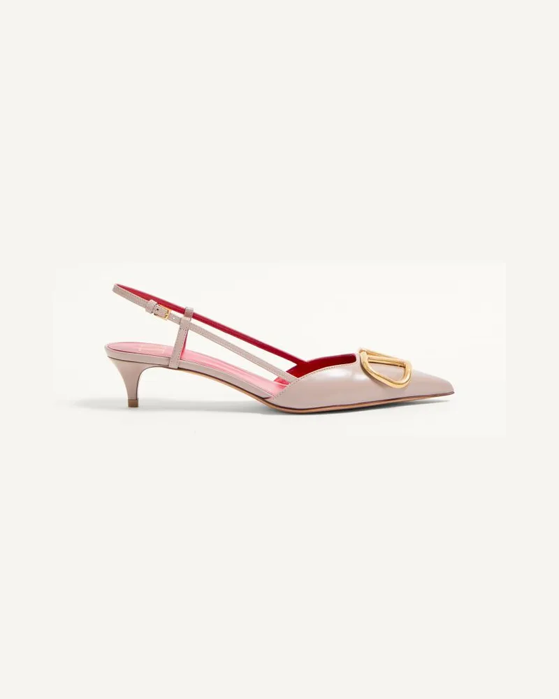 Valentino Garavani Slingback-Pumps VLogo Signature Aus Kalbsleder Mit 40 Mm-Absatz Frau POUDRE Poudre