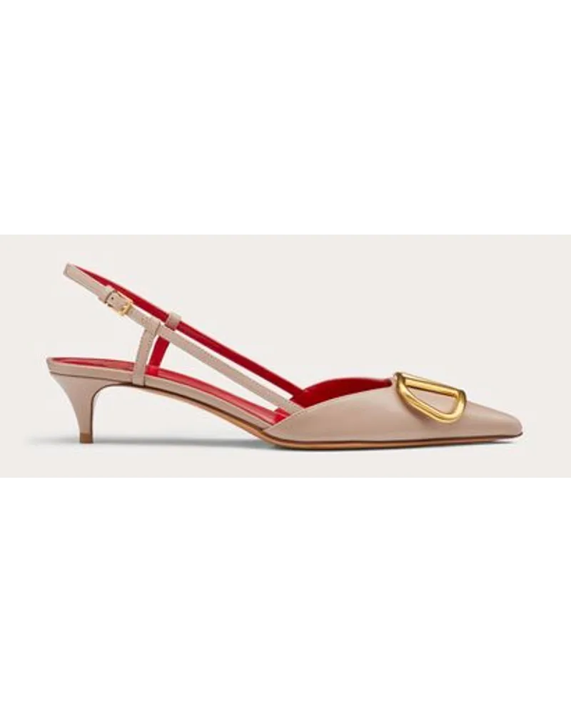 Valentino Garavani Slingback-Pumps Vlogo Signature Aus Kalbsleder Mit 40 Mm-Absatz Frau POUDRE Poudre