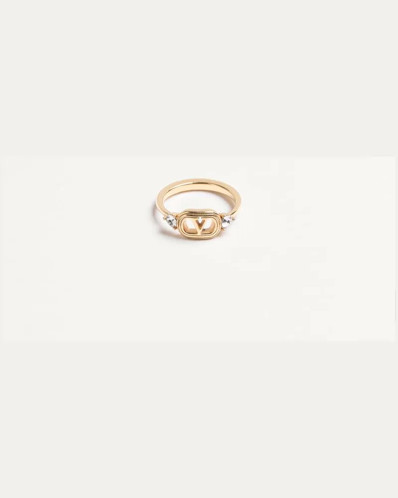 Valentino Garavani Ovalette-Ring Aus Metall Und Swarovski-Kristallen Frau GOLD/CRYSTAL Gold
