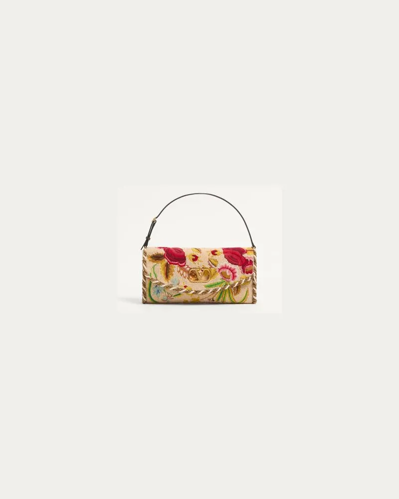 Valentino Garavani Weiche, Bestickte Kleine Valentino Garavani Vain-Schultertasche Frau MULTICOLOR Multicolor