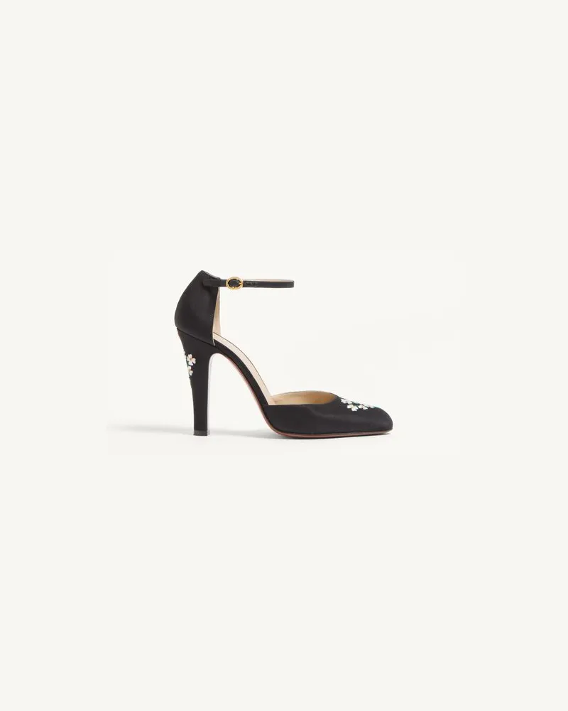 Valentino Garavani Hi Dolly Stoffpumps Mit Blumenstickerei, 105 Mm Frau SCHWARZ Schwarz