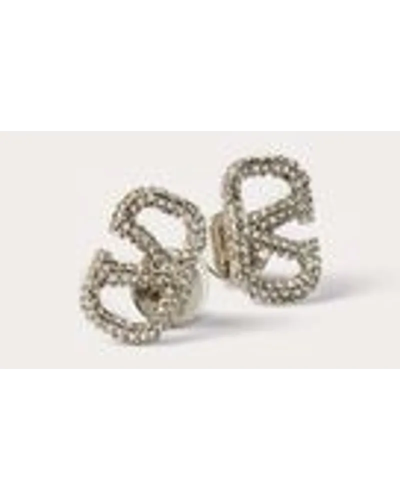 Valentino Garavani OHRRINGE „VLOGO SIGNATURE“ aus METALL mit SWAROVSKI®-KRISTALLEN Frau Palladium