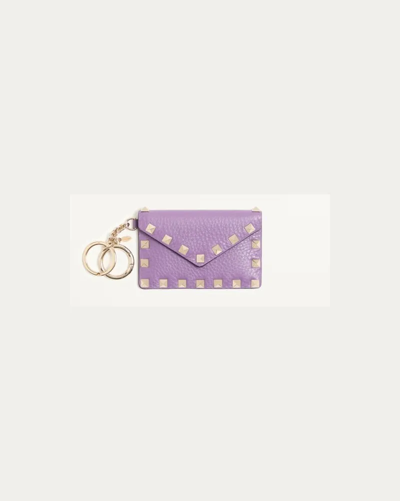 Valentino Garavani Valentino Garavani Rockstud Anhänger aus genarbtem Kalbsleder Frau LILA Lila