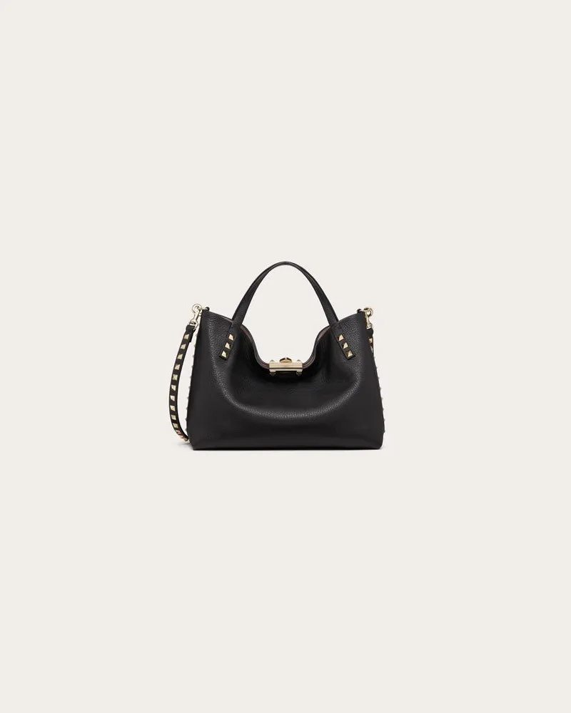 Valentino Garavani Kleine Tasche „Rockstud“ Aus Gekörntem Kalbsleder Mit Kontrastierendem Futter Frau n/a N