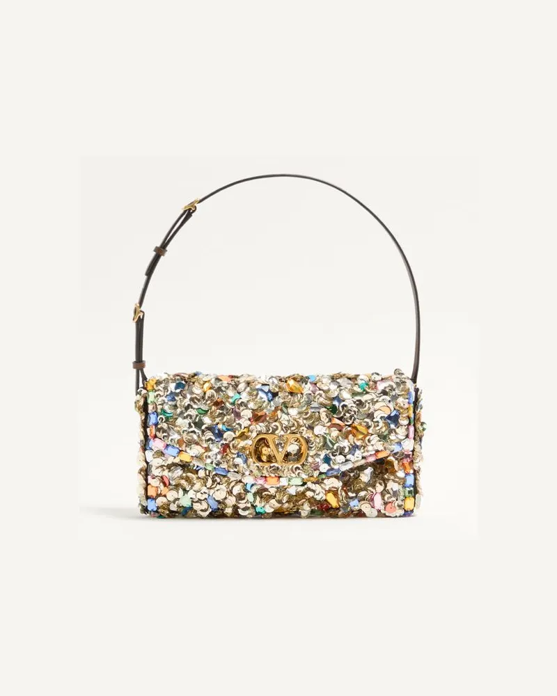 Valentino Garavani Valentino Garavani DeVain, Bestickte Kleine Schultertasche Frau MULTICOLOR Multicolor