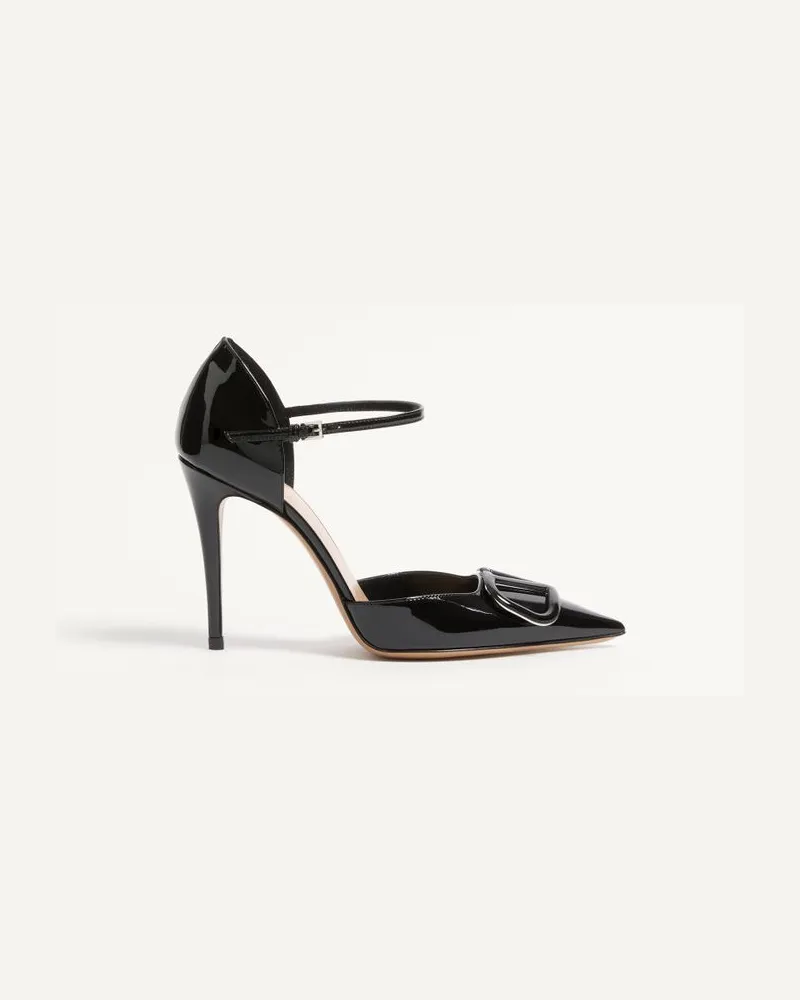 Valentino Garavani VLogo Signature D'Orsay Lacklederpumps 100 mm Frau SCHWARZ Schwarz