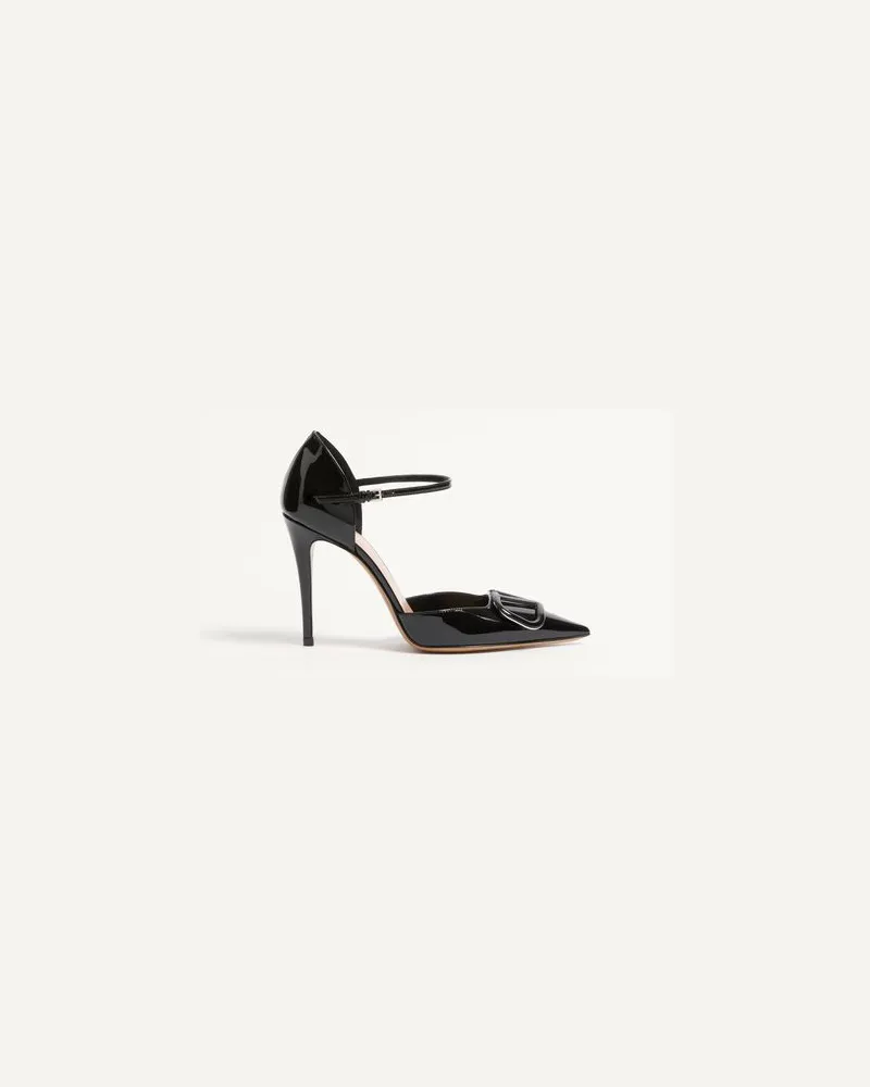 Valentino Garavani Vlogo Signature D'Orsay Lacklederpumps 100 mm Frau SCHWARZ Schwarz