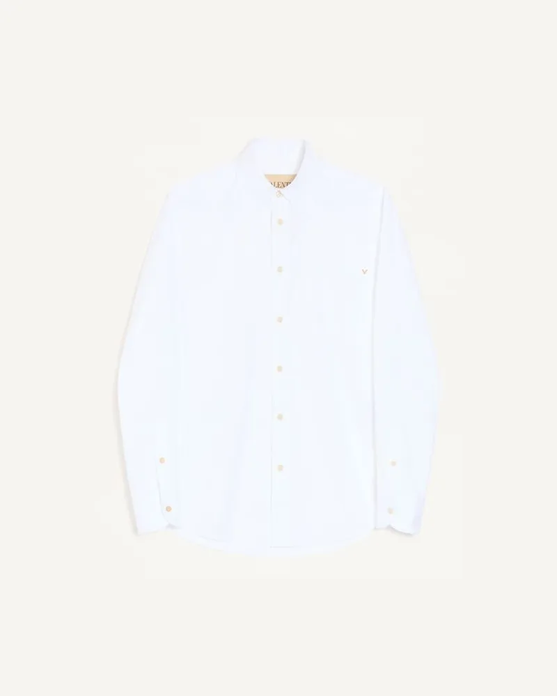 Valentino Garavani Valentino Oxford-Baumwollhemd Mit Vgold Mann WEIß Weiß