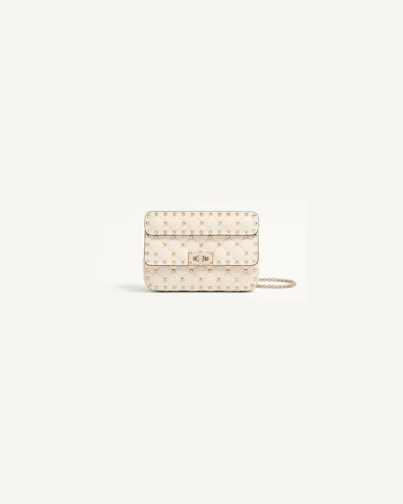 Valentino Garavani Kleine Tasche Rockstud Spike Aus Nappaleder Frau LIGHT IVORY Light