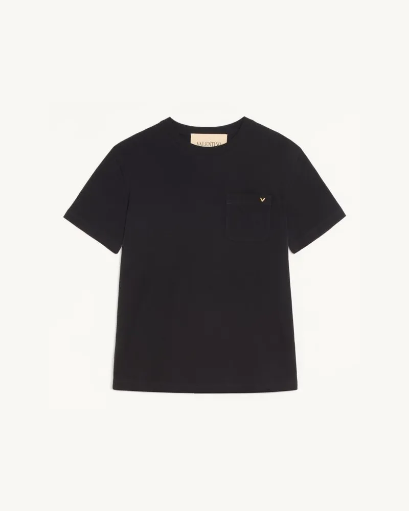 Valentino Garavani Valentino Baumwoll-T-Shirt Mit Vgold Mann SCHWARZ Schwarz