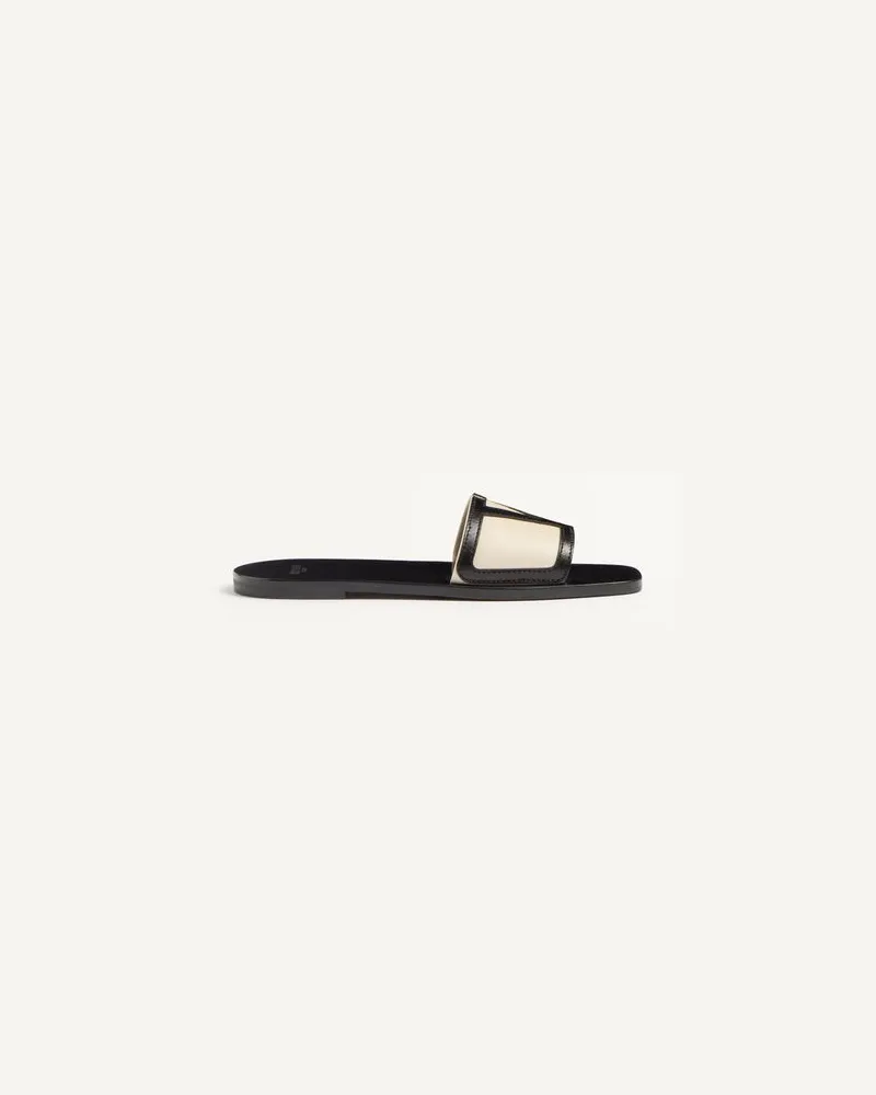 Valentino Garavani Viva Superstar Slidesandale Aus Nappaleder Frau BUTTER/SCHWARZ Butter