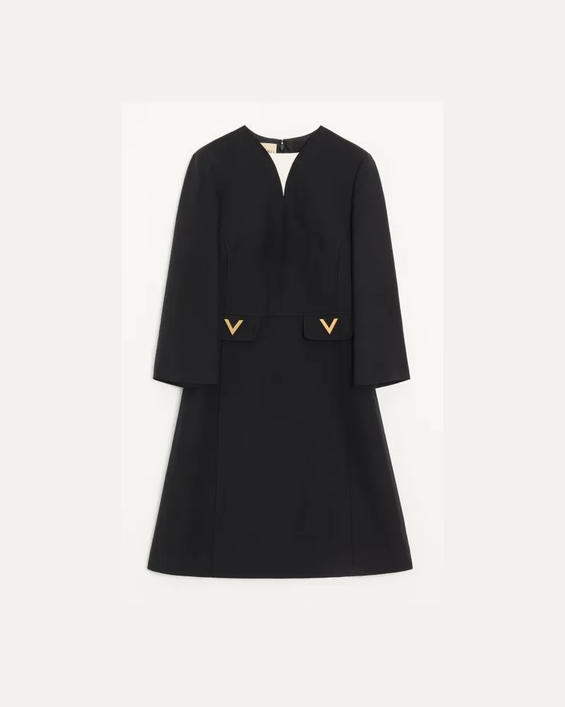 Valentino Garavani MIDIKLEID AUS CREPE COUTURE Frau SCHWARZ Schwarz