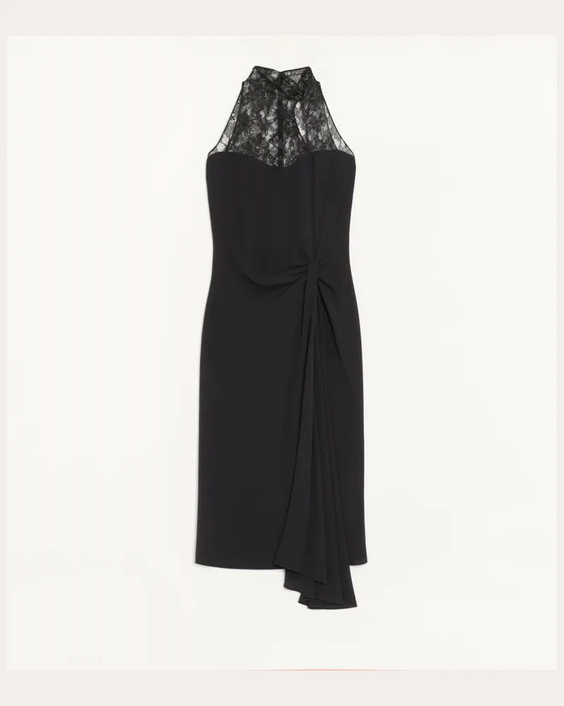 Valentino Garavani Georgette Midikleid Frau SCHWARZ Schwarz